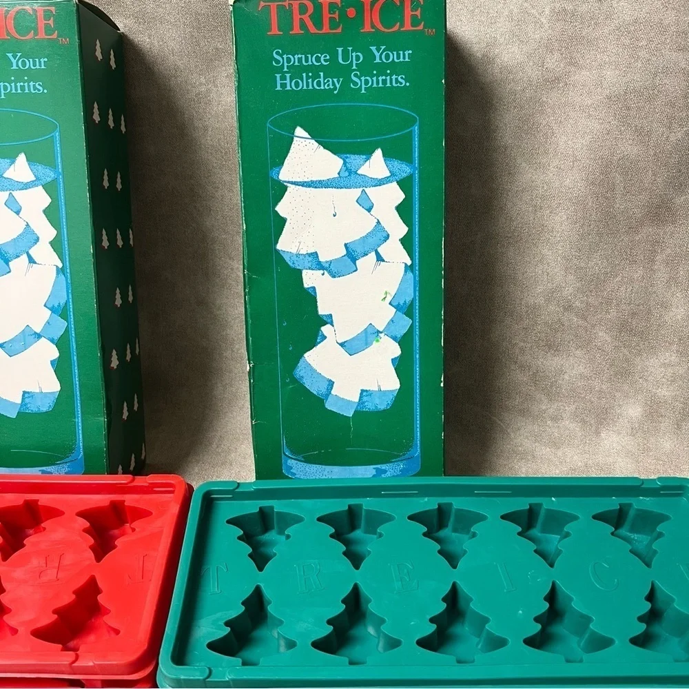 Vintage Tre Ice Christmas Tree Ice Cube Trays -Set of 2 Boxes